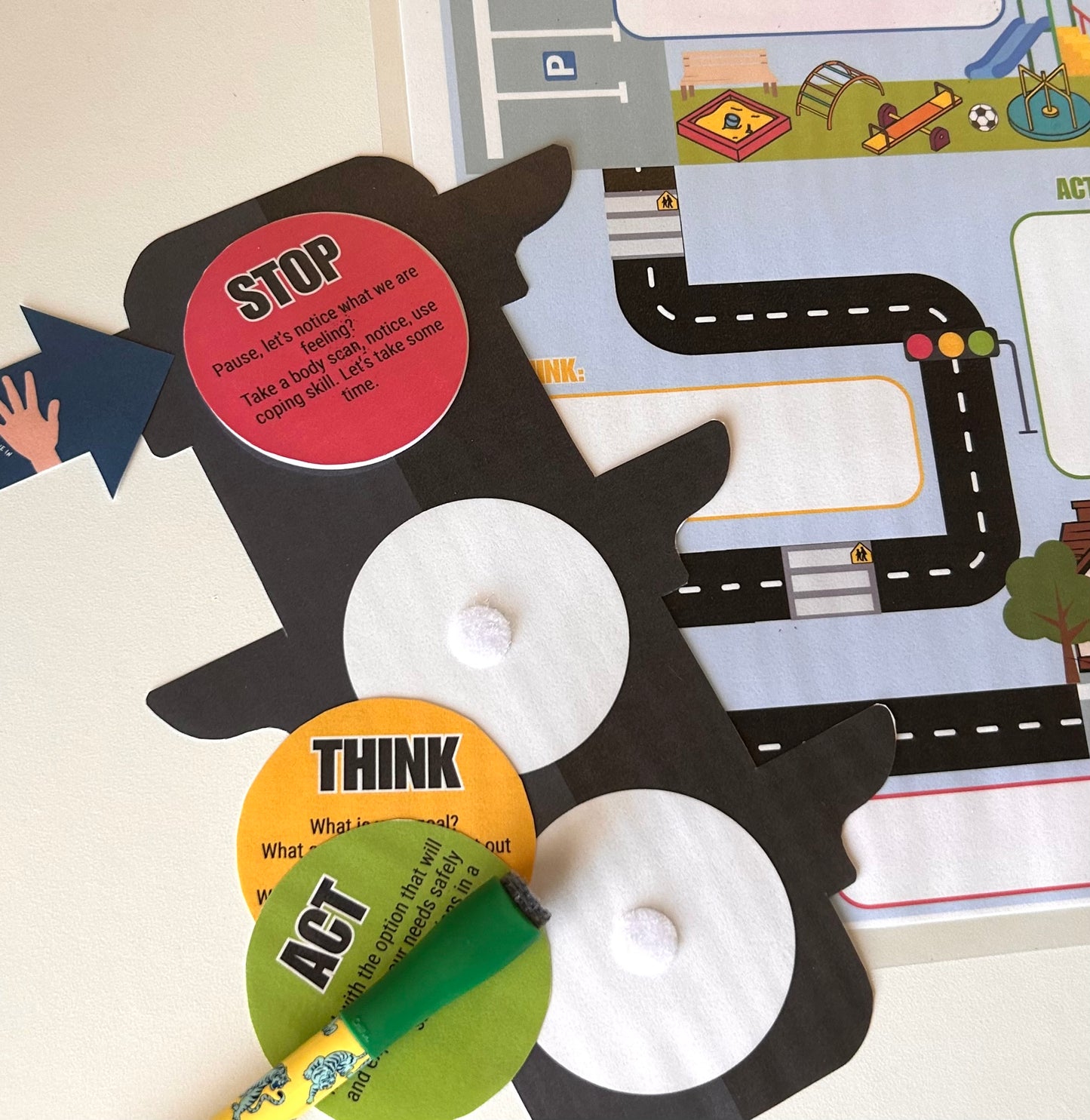 Traffic Light Visual Activity (Stop, Think, Act)